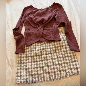 HYFVE Plaid Mini Skirt with Sadie and Sage Top